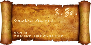 Kosztka Zsanett névjegykártya